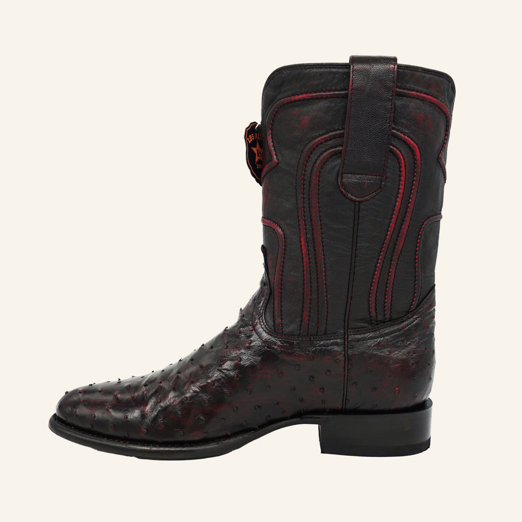 Los Altos Boots Roper Ostrich 690318 - Black Cherry