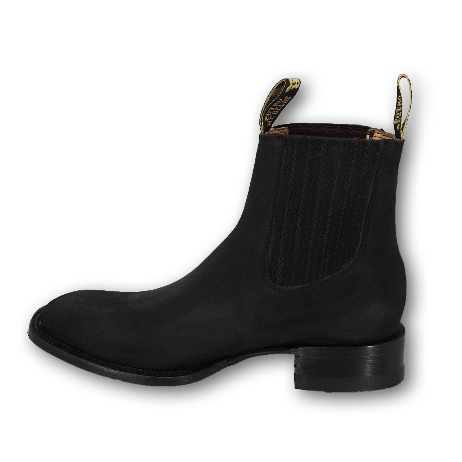 Potro Rebelde Square Toe Short Boot 720 - Nobuck Negro