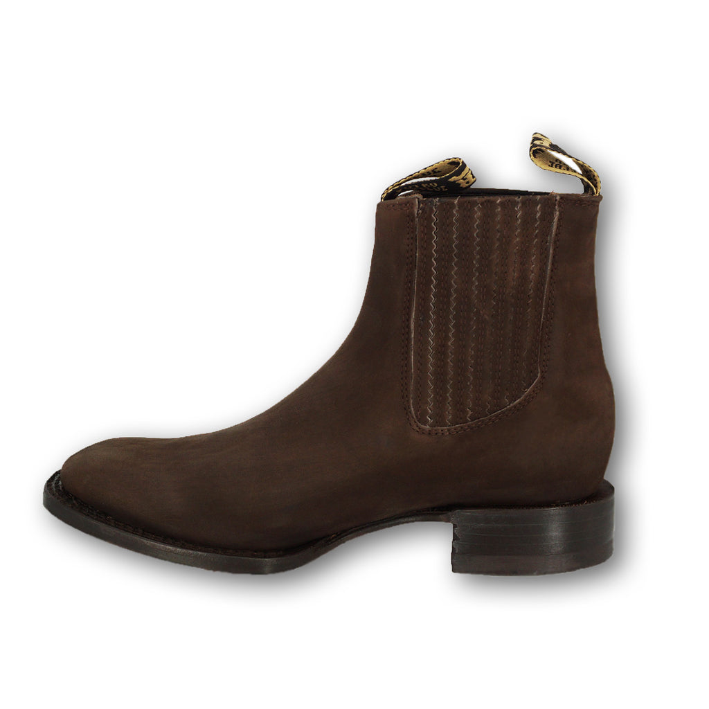 Potro Rebelde Square Toe Short Boot 720 - Nobuck Moka