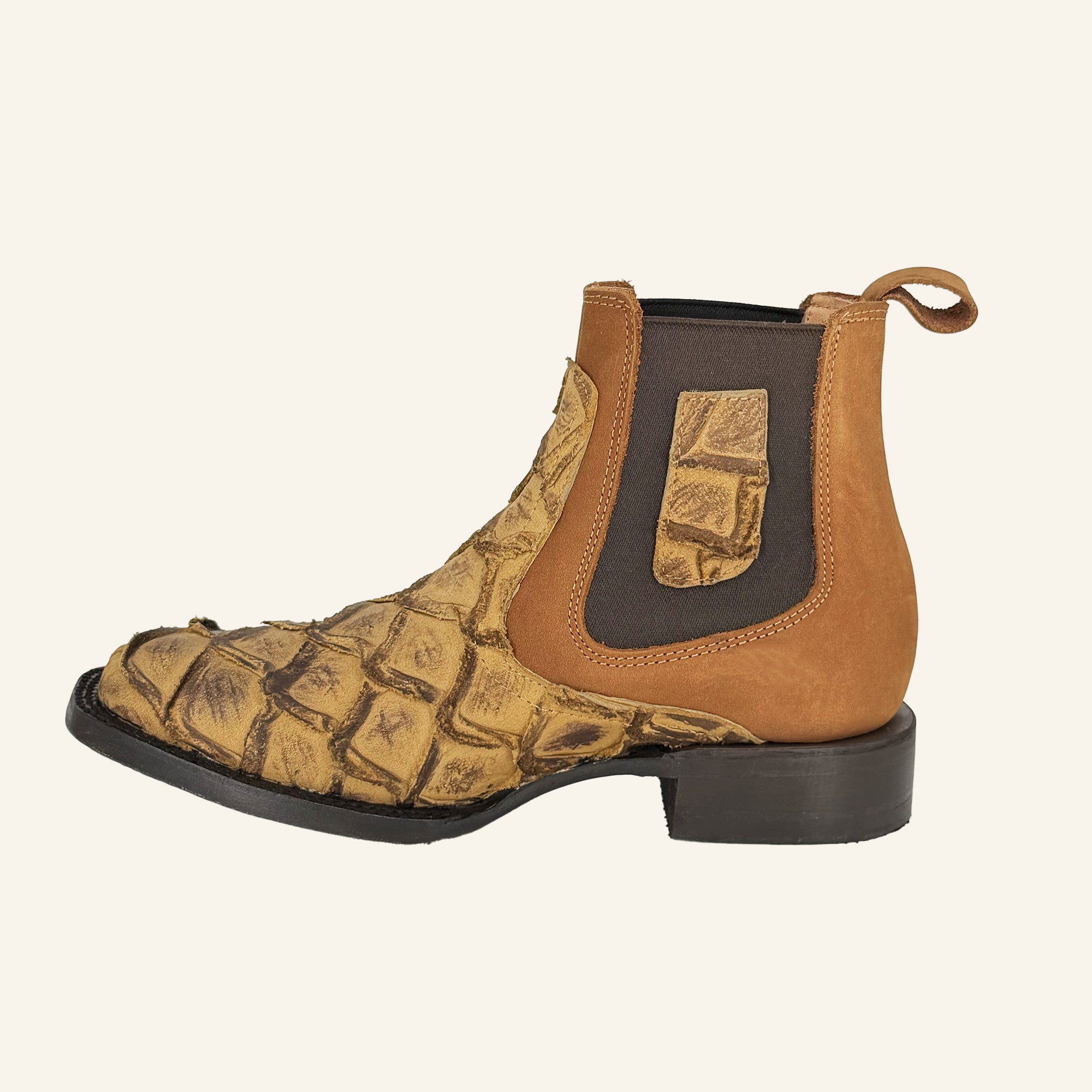 Hooch Men's Imitation Pirarucu Fish Wide Square Toe H42RM7215 - Orix