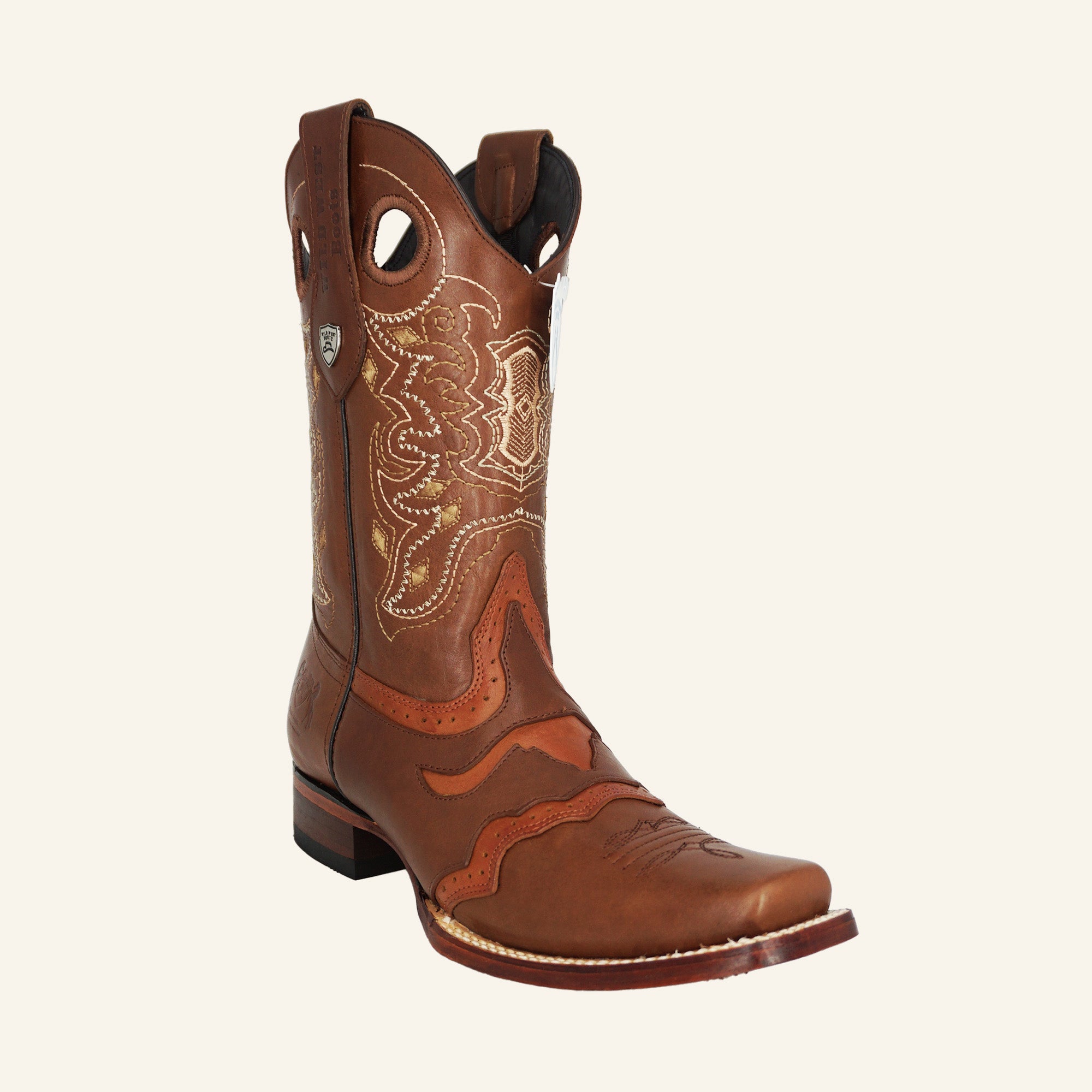 Wild West Boots Rodeo Square Toe Pull Up 81TC3807 - Brown