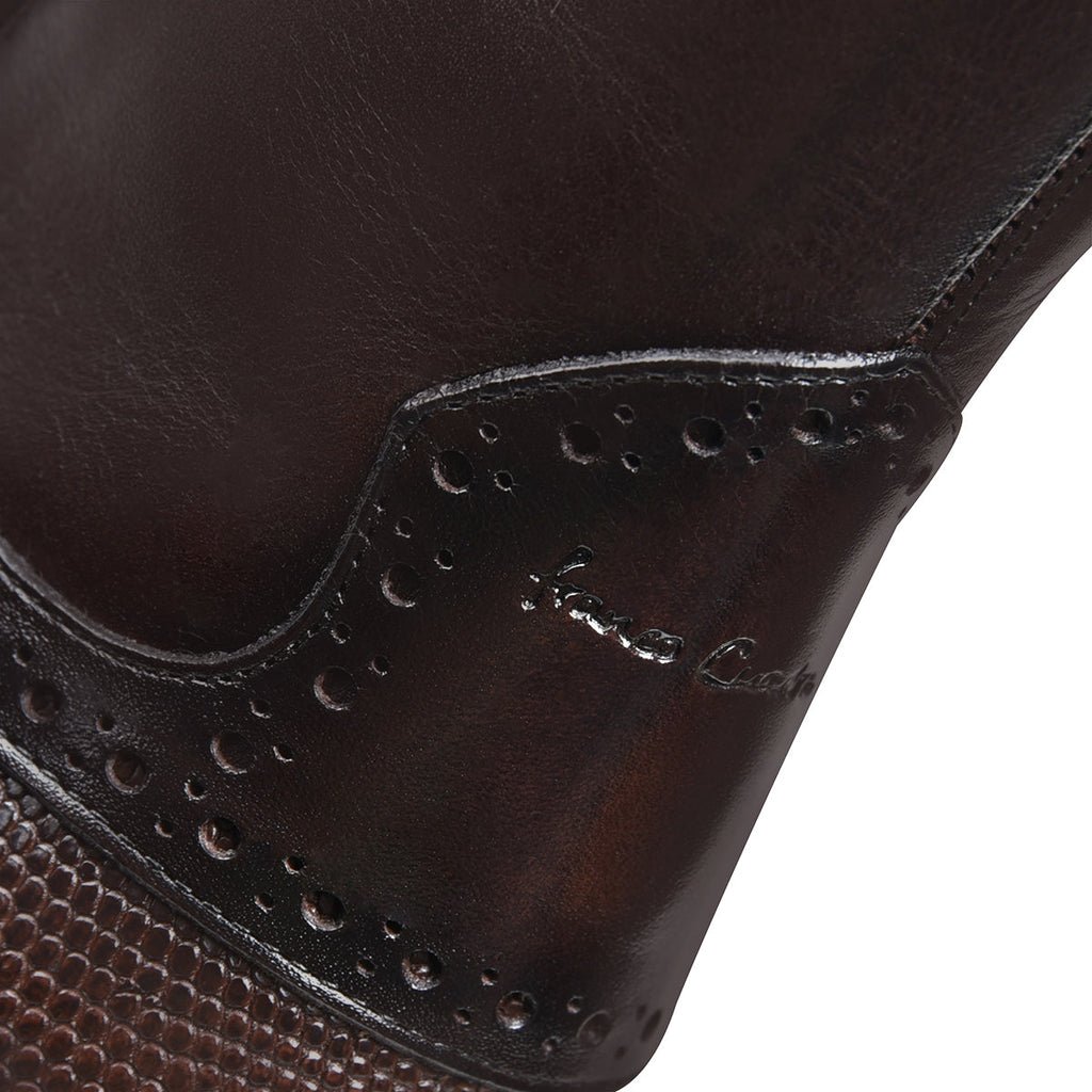 Franco Cuadra Collection Men's Lizard Short Boot FC627 - Dark Brown