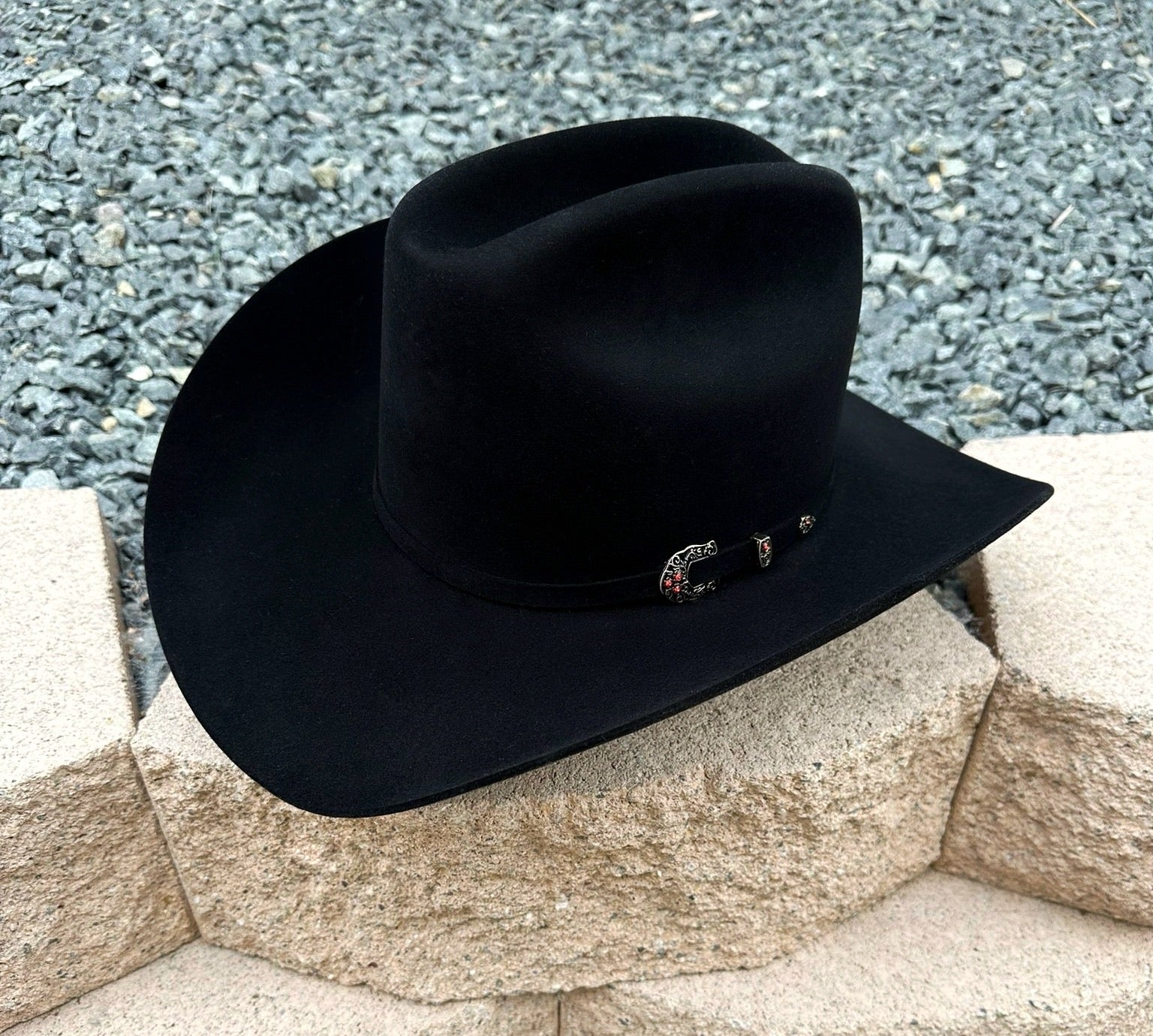 Tombstone 1,000x El Patron Beaver Fur Felt Hat  3 1/2” Brim (Hat Carrier Included) - Black