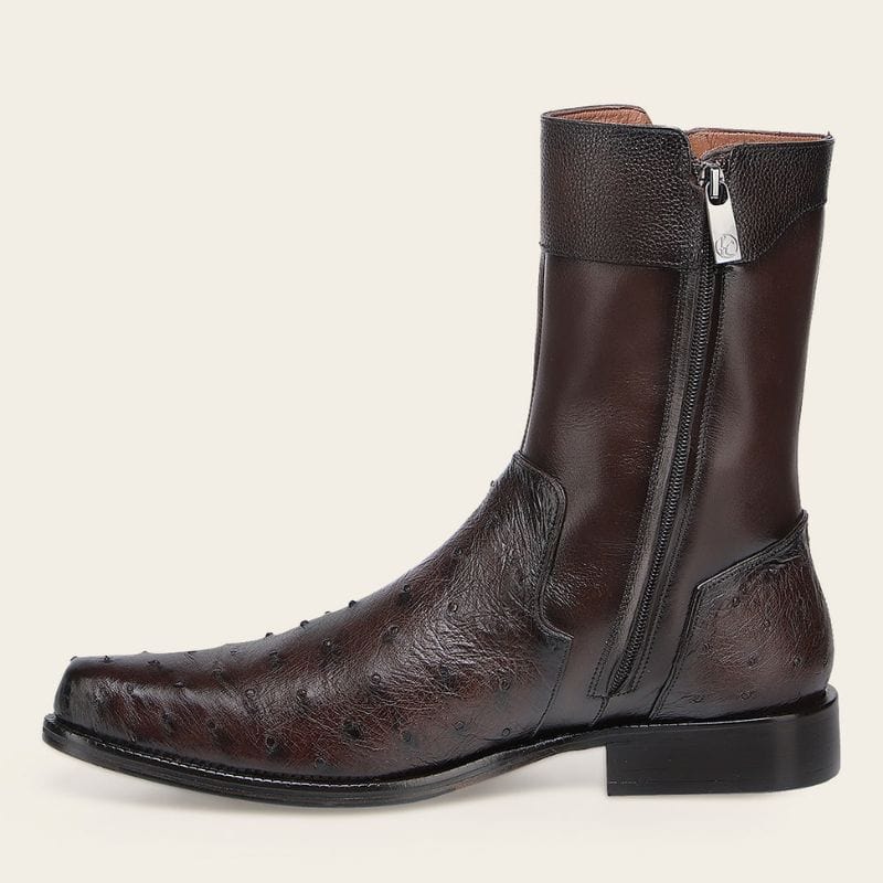Franco Cuadra Collection Ostrich Short Boot FF213- Inca Cafe