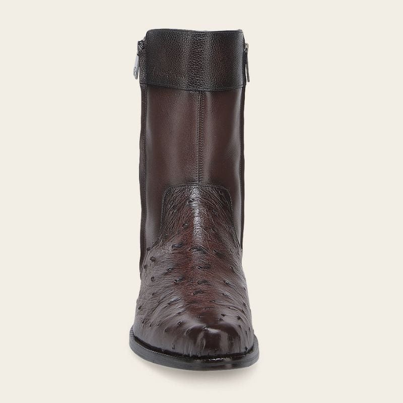 Franco Cuadra Collection Ostrich Short Boot FF213- Inca Cafe
