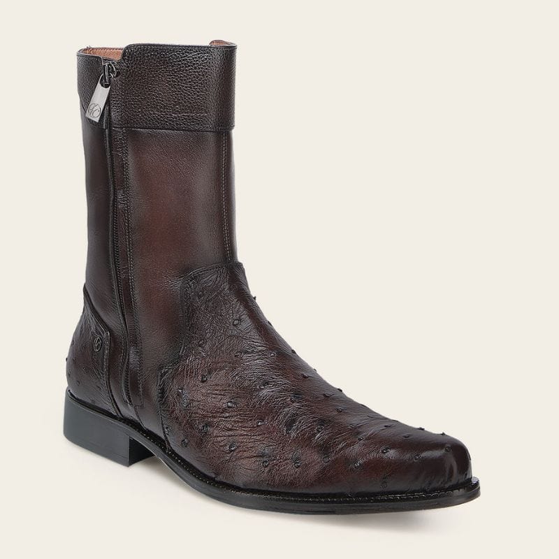 Franco Cuadra Collection Ostrich Short Boot FF213- Inca Cafe