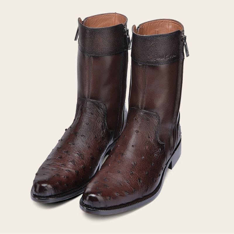 Franco Cuadra Collection Ostrich Short Boot FF213- Inca Cafe