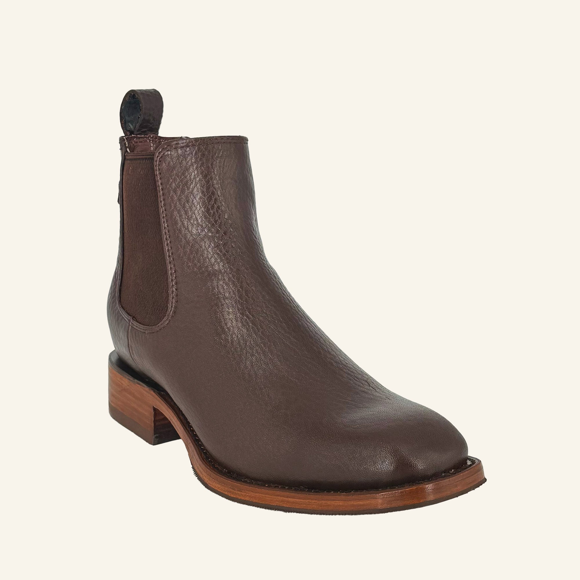 Hooch Men's French Toe Short Boot H42F9495 - Moka