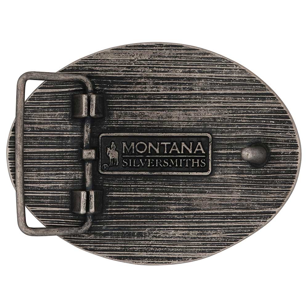 Montana Two-Tone Longhorn Attitude Buckle A1015P