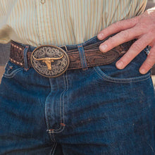 Cargar imagen en el visor de la galería, Montana Two-Tone Longhorn Attitude Buckle A1015P
