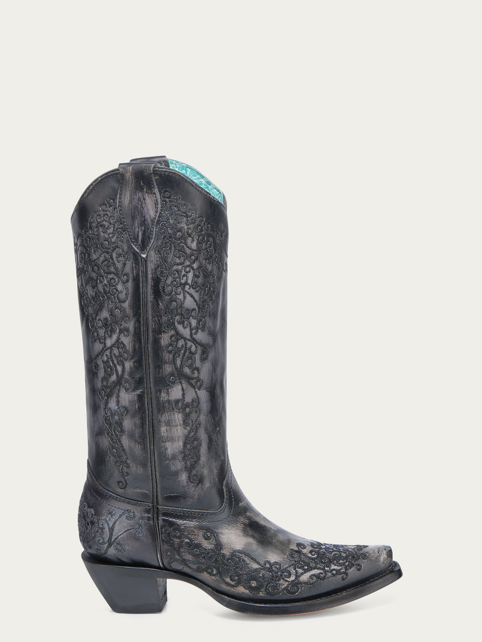 Corral Women's Floral Embroidery Boot A4800 - Black/Bone