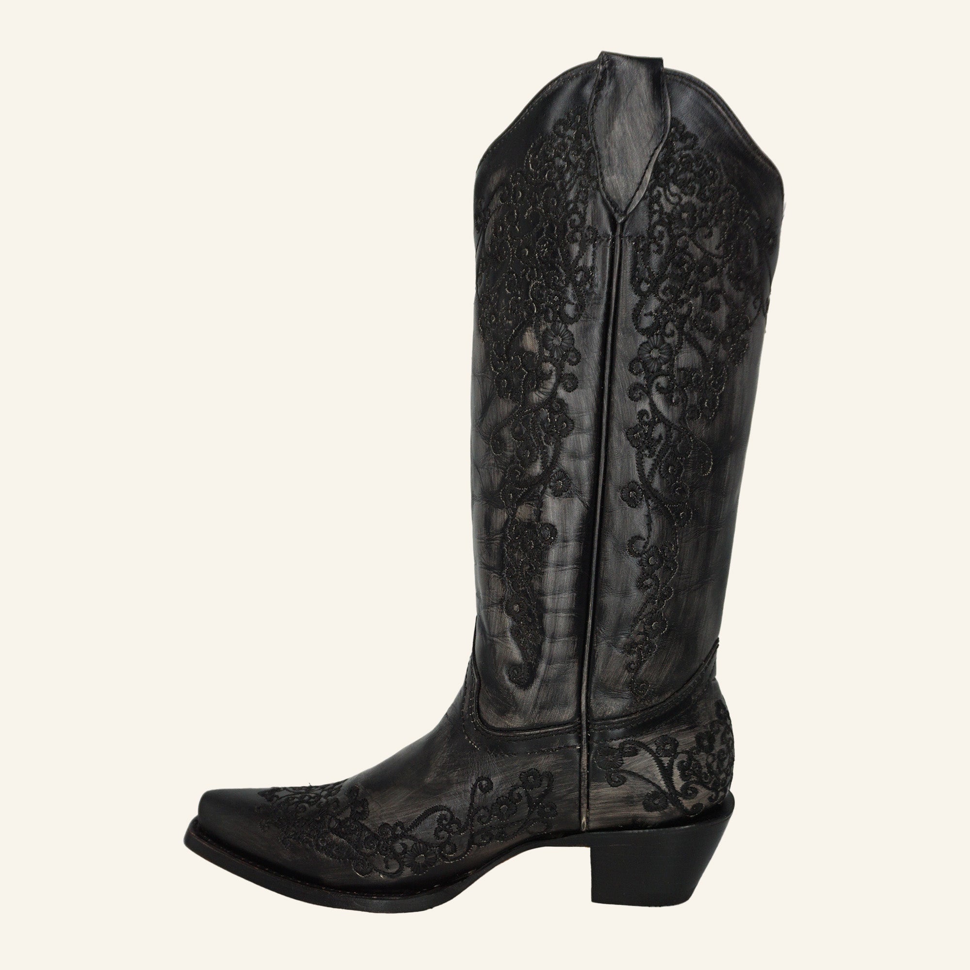 Corral Women's Floral Embroidery Boot A4800 - Black/Bone