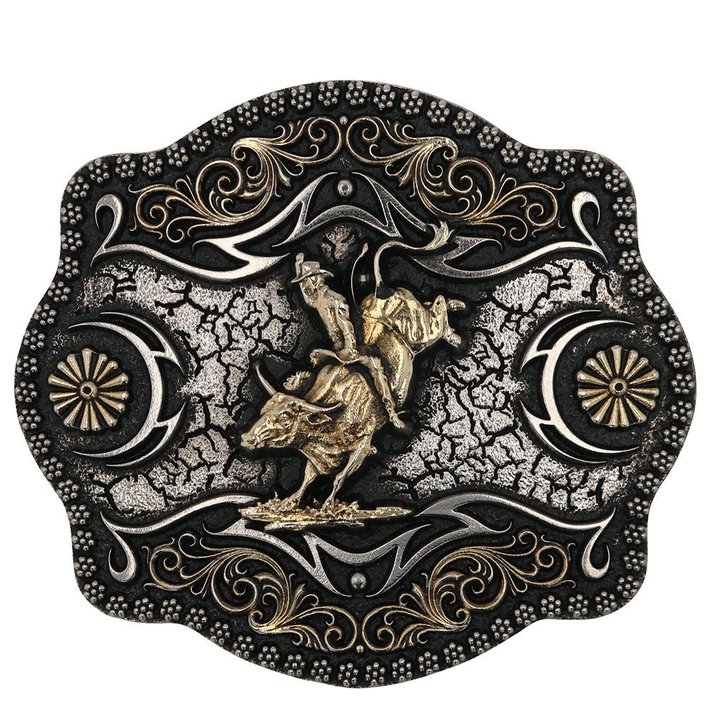 Montana A-Blaze Filigree Framed Bull Rider Attitude Belt Buckle A886