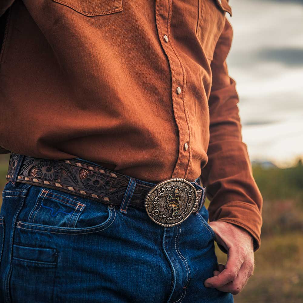 Montana Sunrise Bronc Attitude Buckle A988S