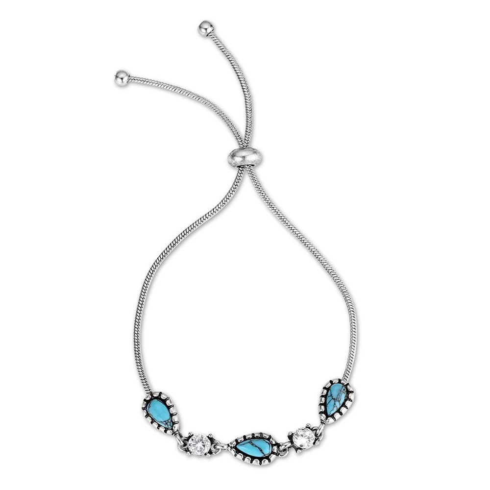 Montana Snowfall Ridge Turquoise Bolo Bracelet ABC6557