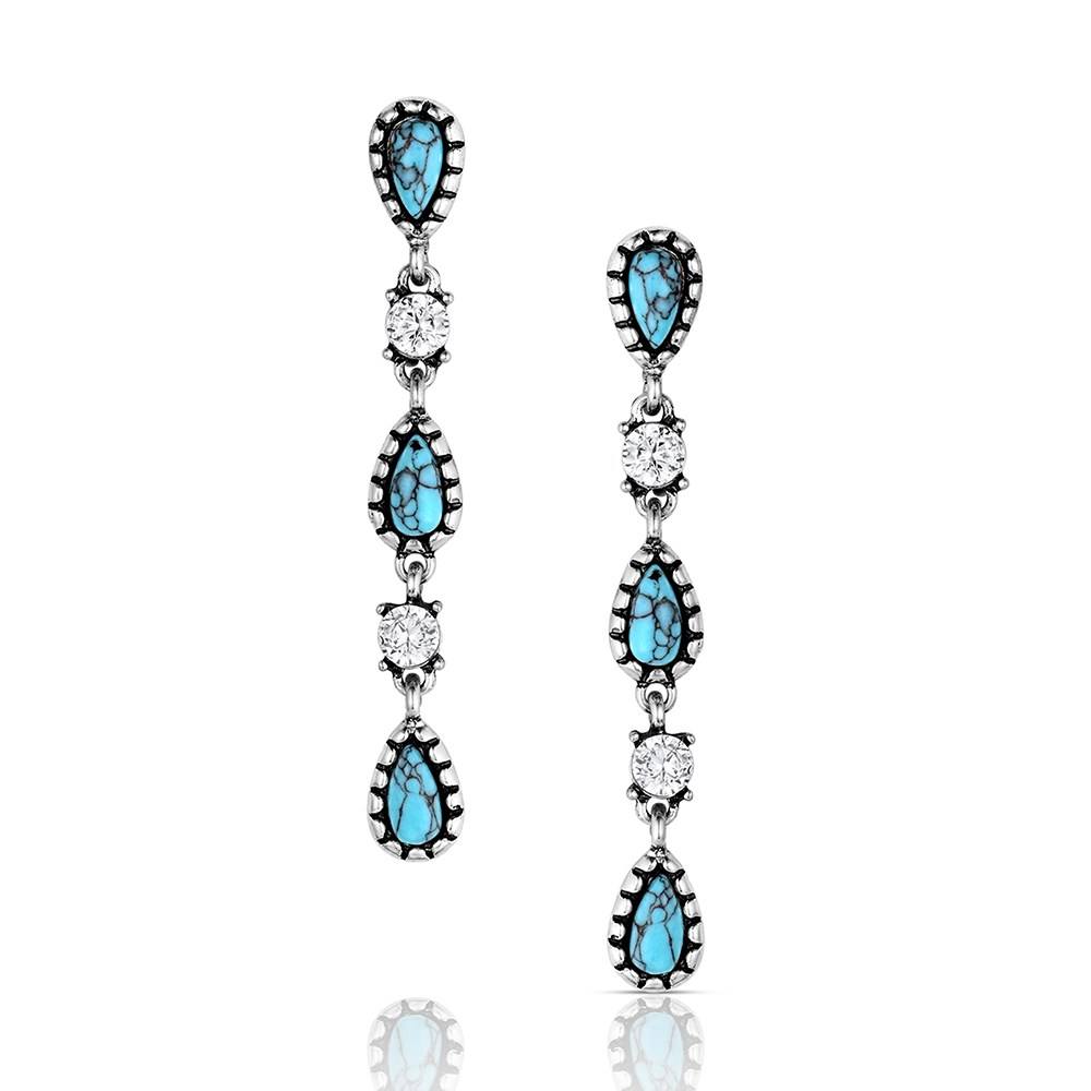 Montana Snowfall Ridge Turquoise Earrings AER6557