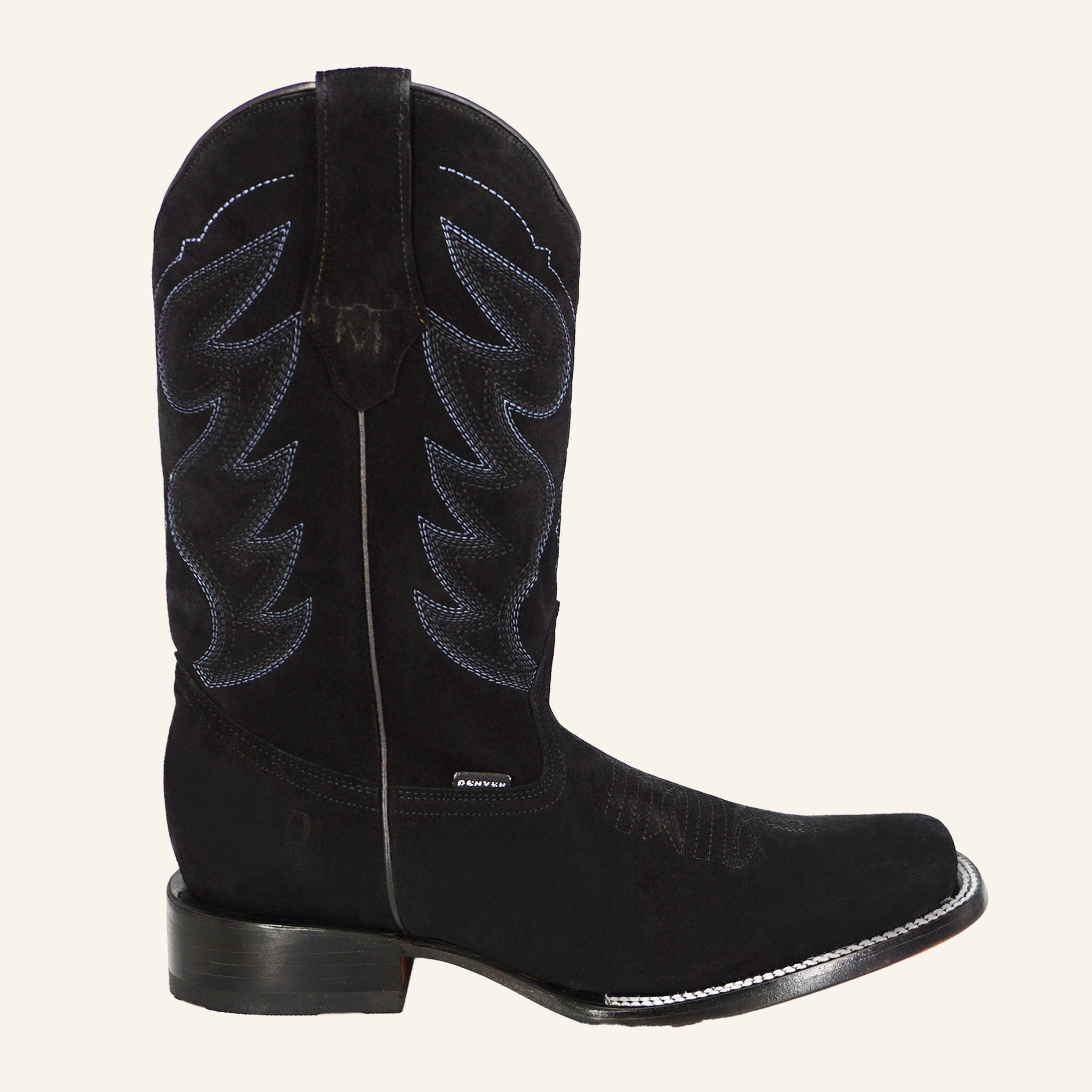 Denver Men's Alfa Suede Cowboy Boot - Black