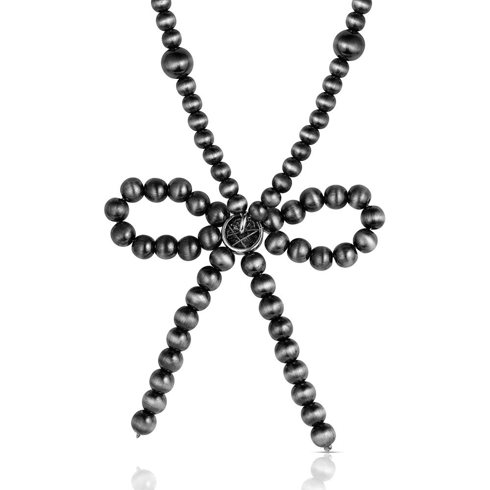 Montana Forever Tied Beaded Bow Necklace ANC6558
