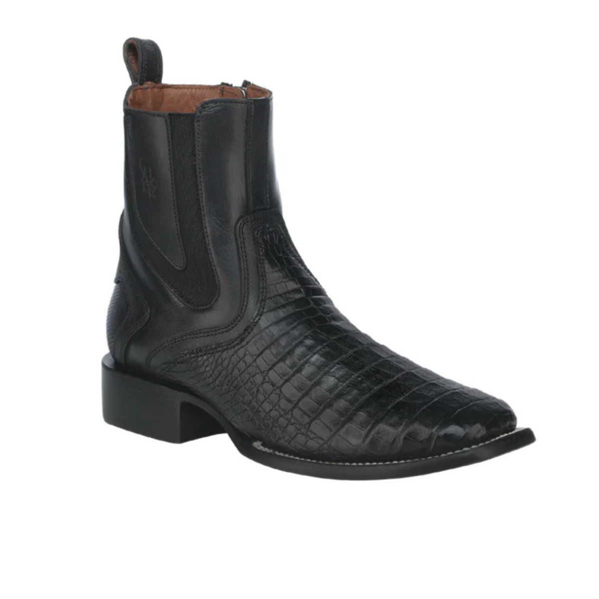 Cuadra Men's Caiman Zipper & Elastic Square Toe CU891 - Plunge Negro