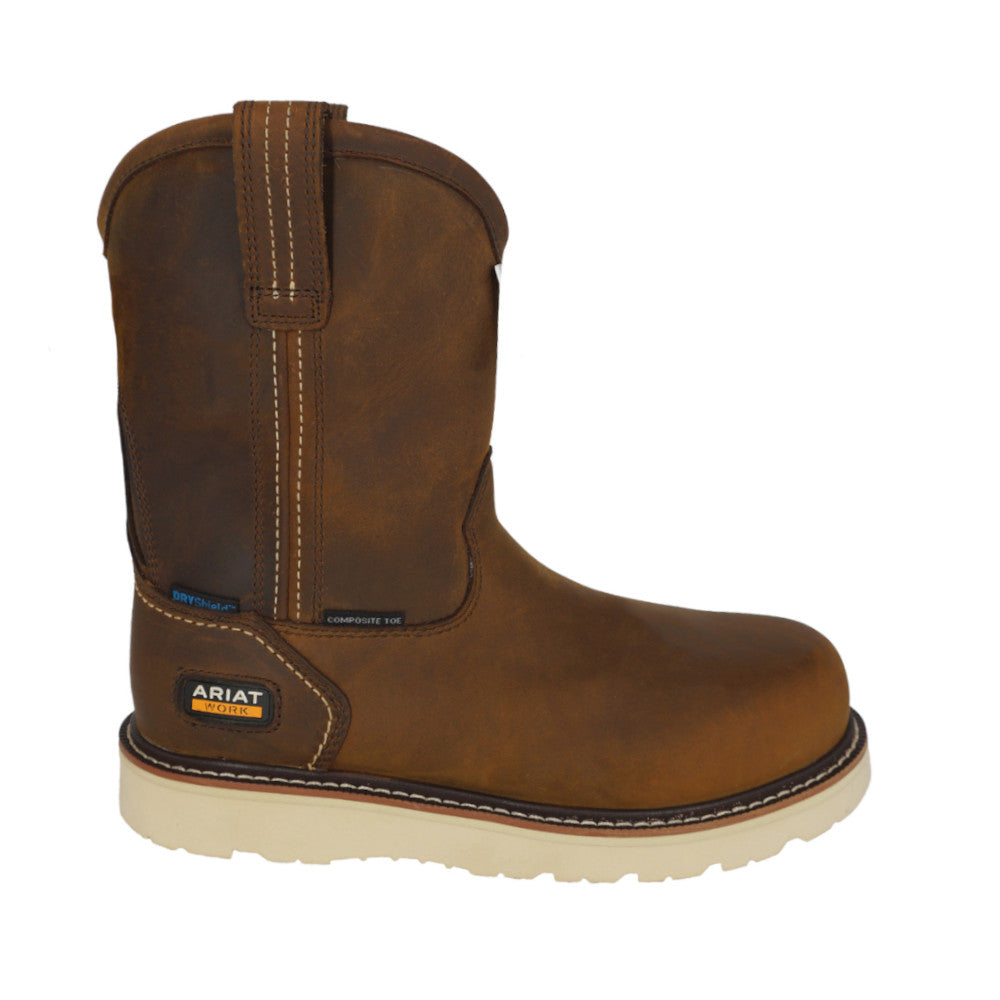 Ariat Men's Rebar Wedge Pull-On H20 Composite Toe 10053613 - Distressed Brown