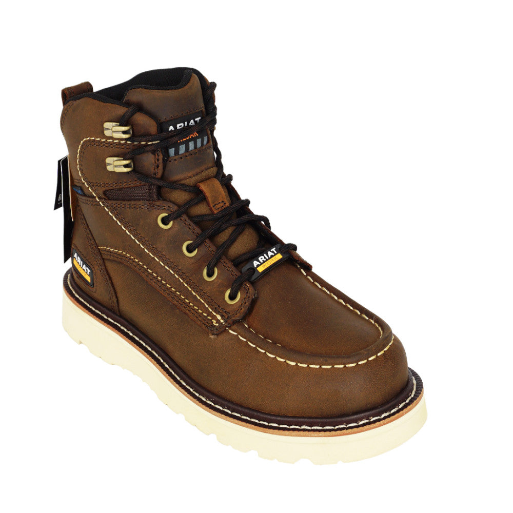 Ariat Men's Rebar Wedge Moc 6" H20 10053614 - Distressed Brown