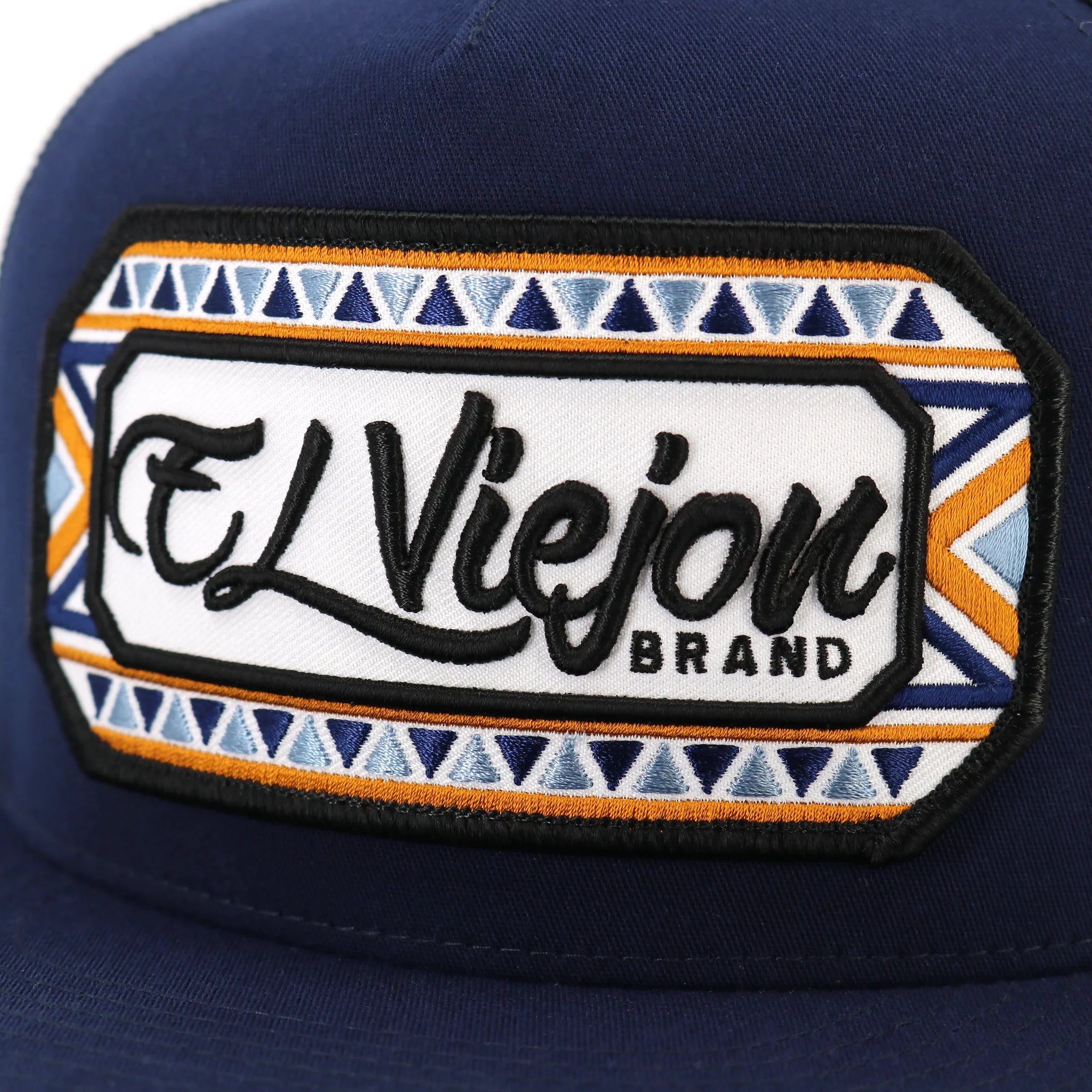El Viejon Brand Azteca Dark Navy Flat Visor Hat