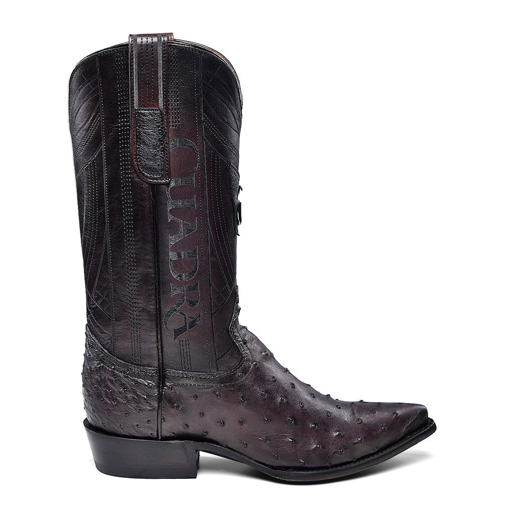 Cuadra Men's Ostrich Traditional Pointed Toe CU808 - Black Cherry