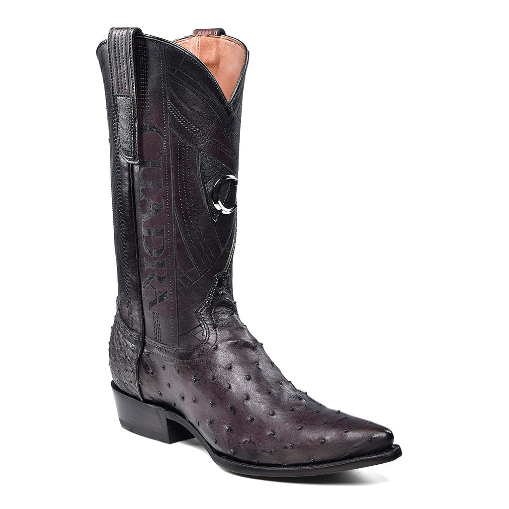 Cuadra Men's Ostrich Traditional Pointed Toe CU808 - Black Cherry