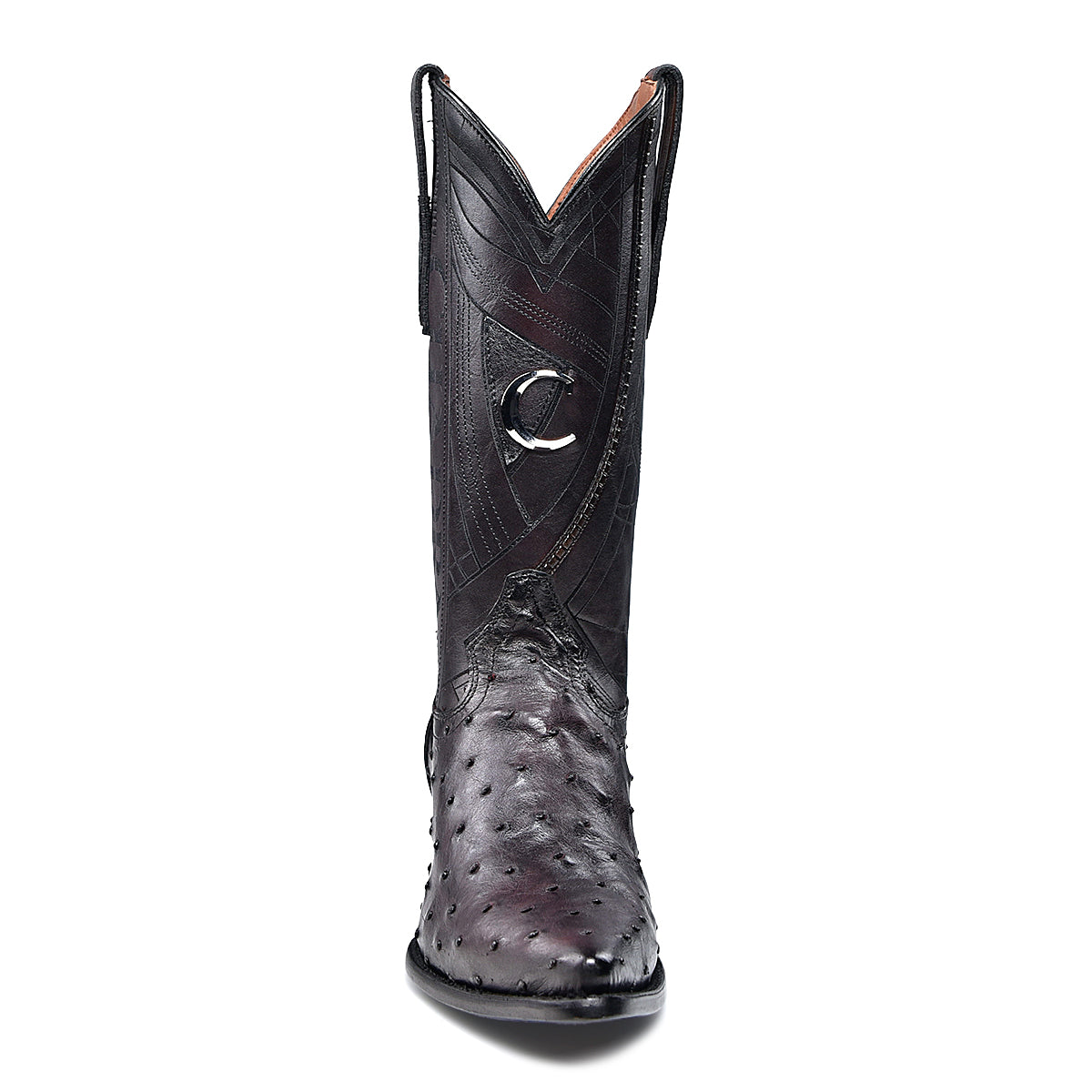 Cuadra Men's Ostrich Traditional Pointed Toe CU808 - Black Cherry