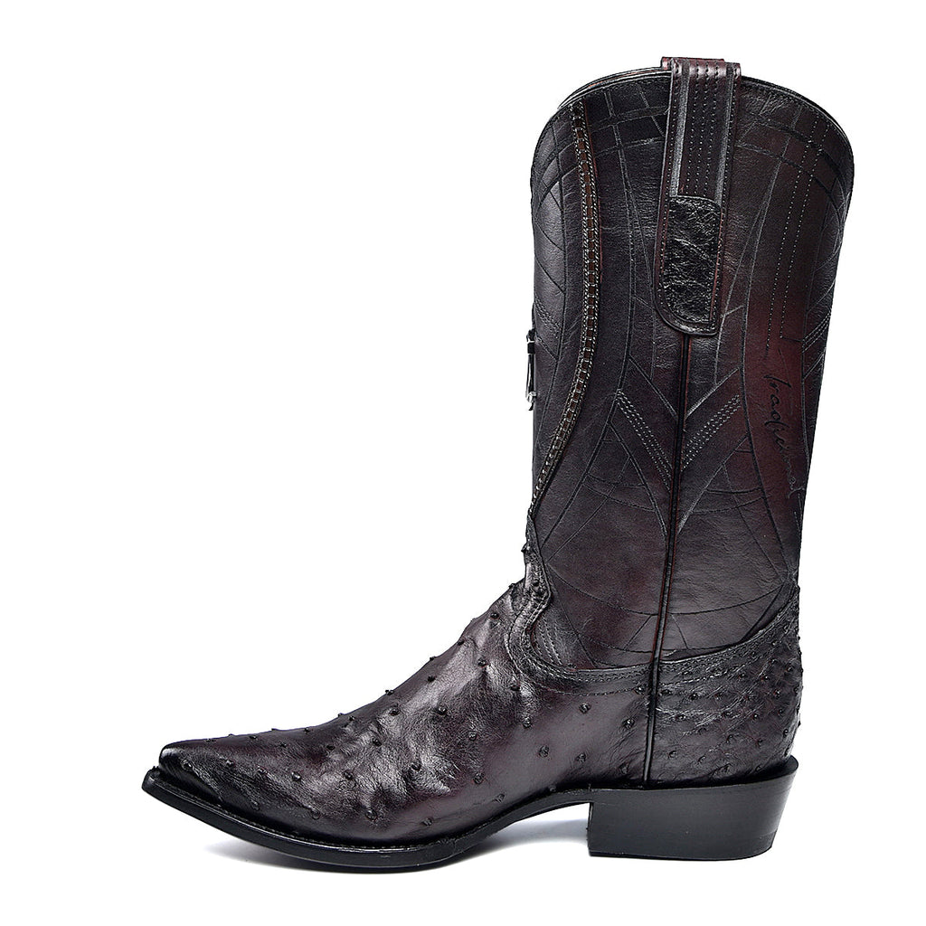 Cuadra Men's Ostrich Traditional Pointed Toe CU808 - Black Cherry