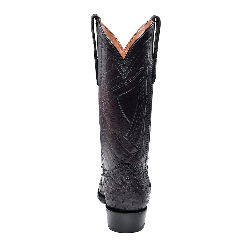 Cuadra Men's Ostrich Traditional Pointed Toe CU808 - Black Cherry