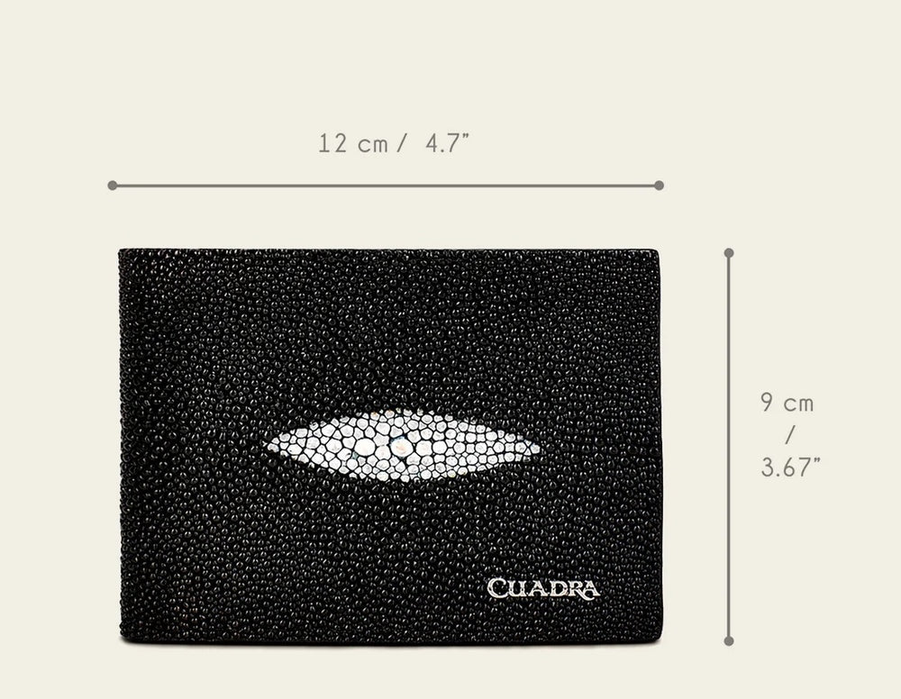 Cuadra Black Stingray Stitching Wallet DU582