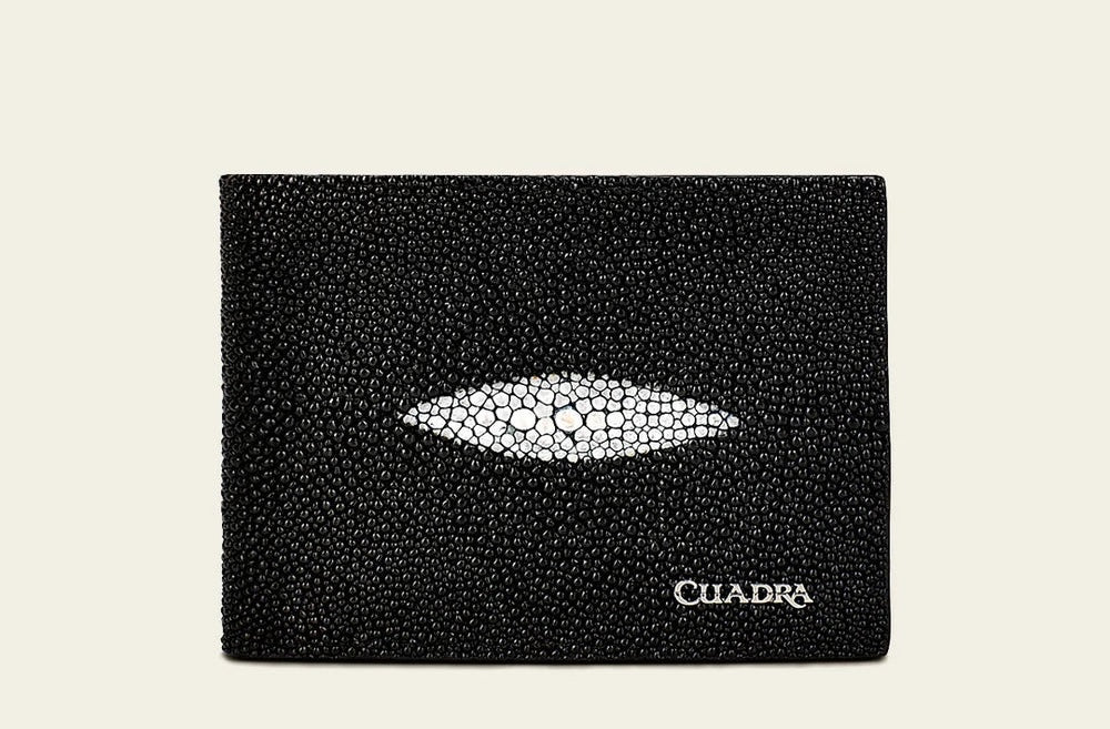 Cuadra Black Stingray Stitching Wallet DU582