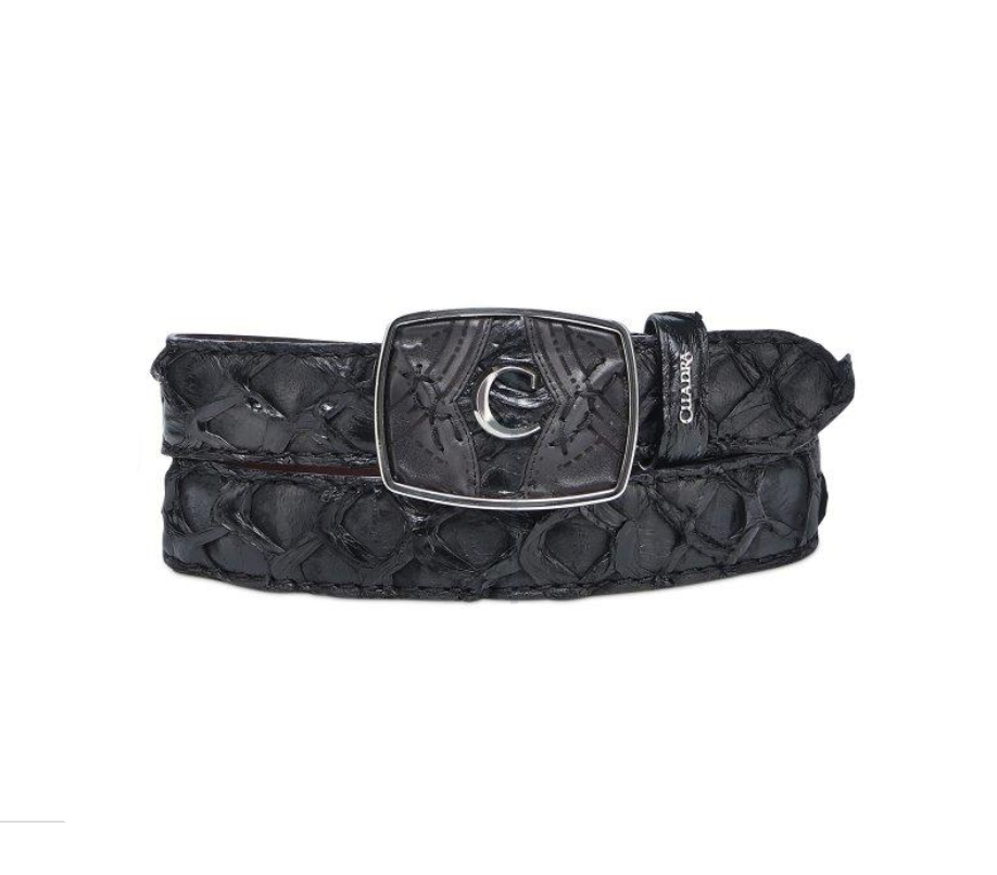 Cuadra Men's Black Pirarucu Belt BC389