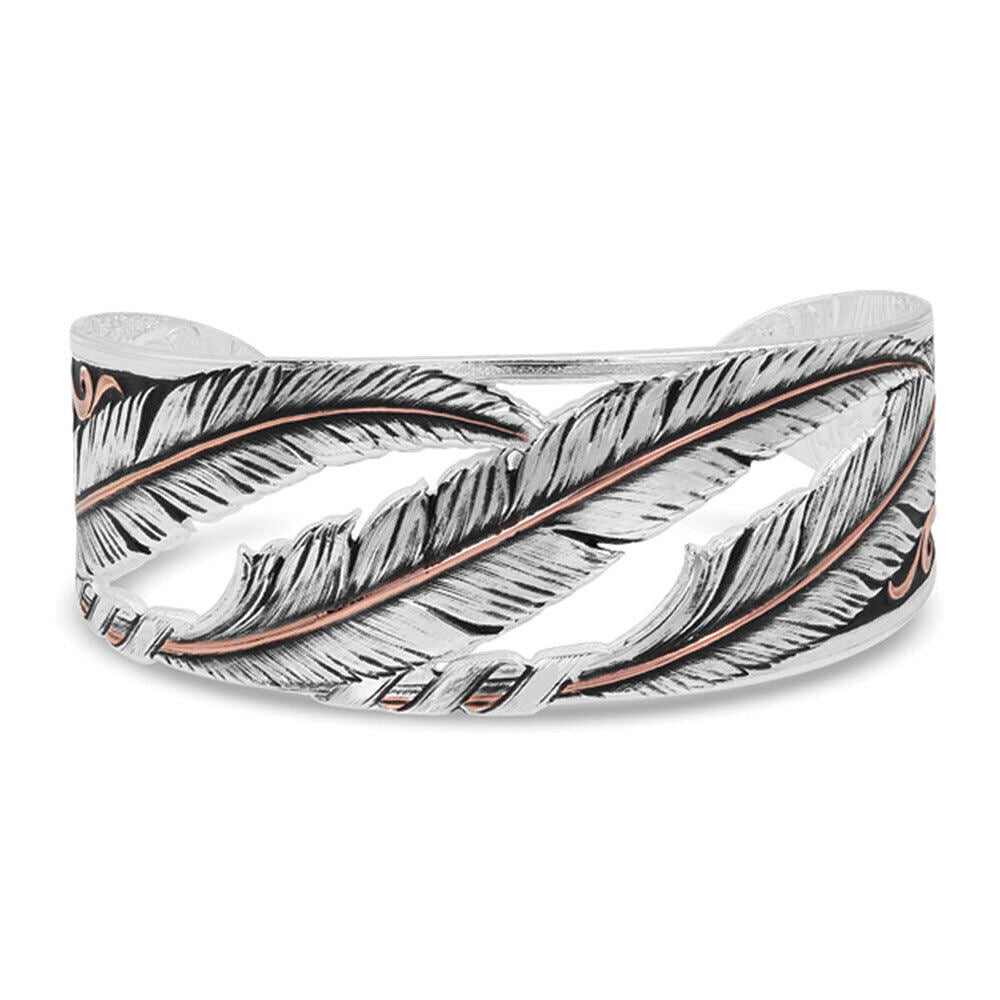 Montana Wind Dancer Pierced Feather Cuff Bracelet BC4222RG