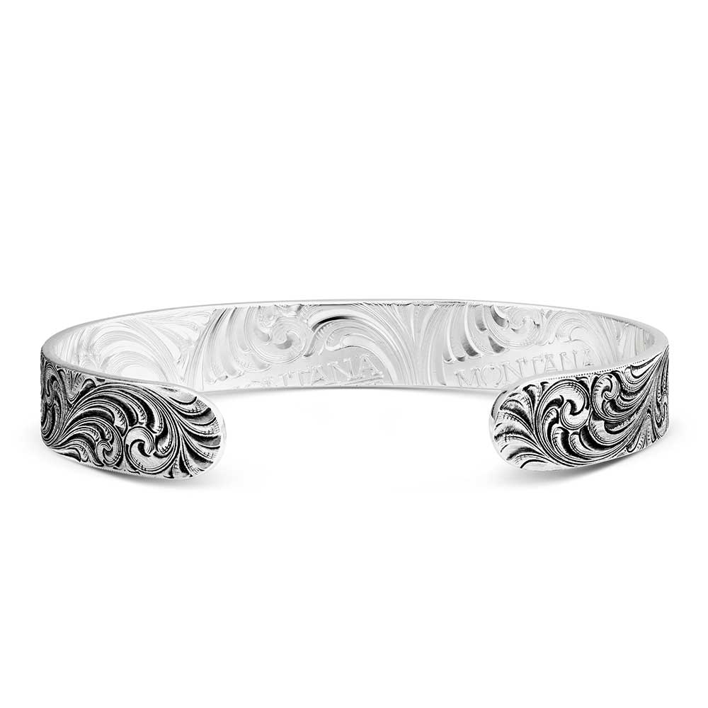 Montana Antiqued Montana Classic Engraved Narrow Cuff Bracelet BC856RTS