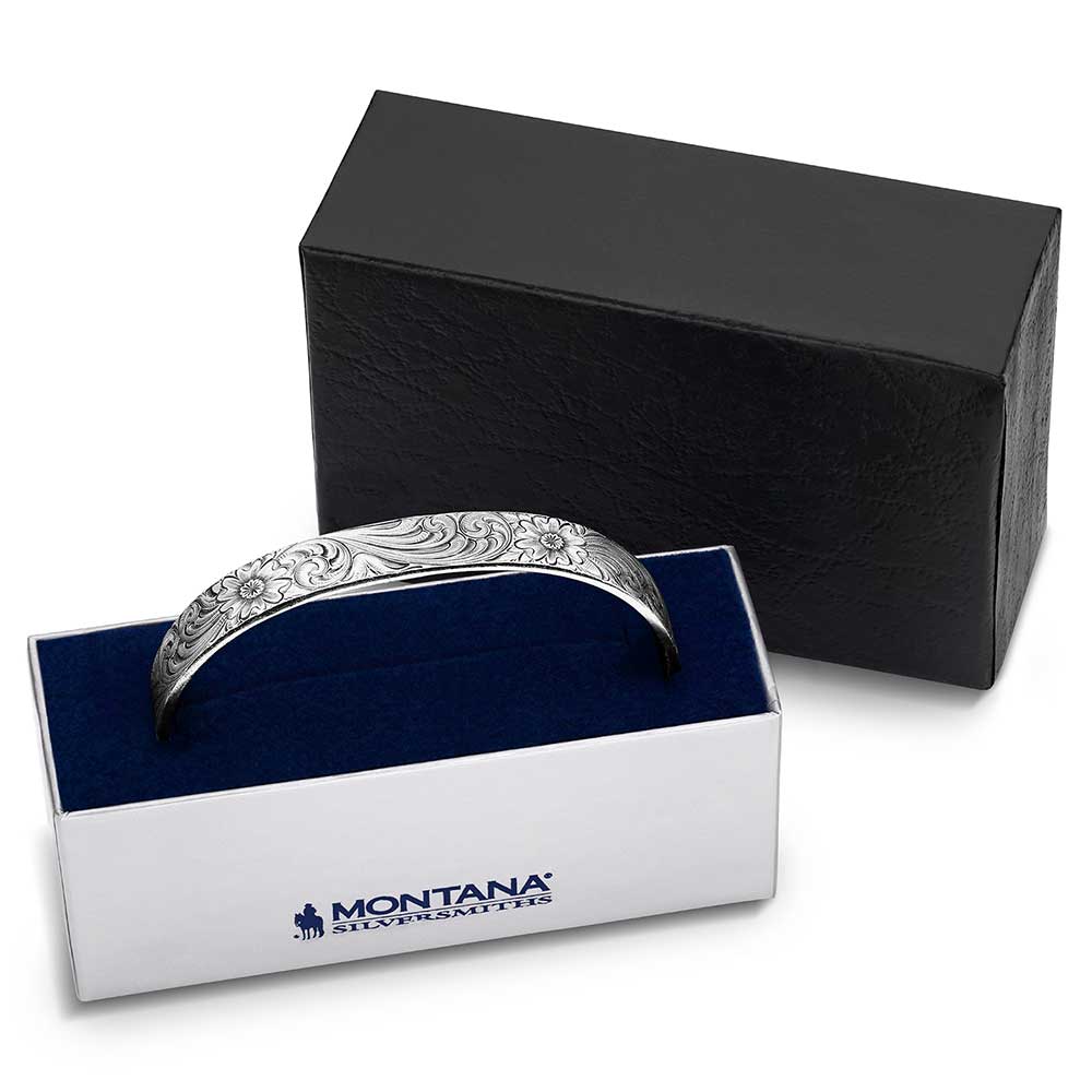 Montana Antiqued Montana Classic Engraved Narrow Cuff Bracelet BC856RTS