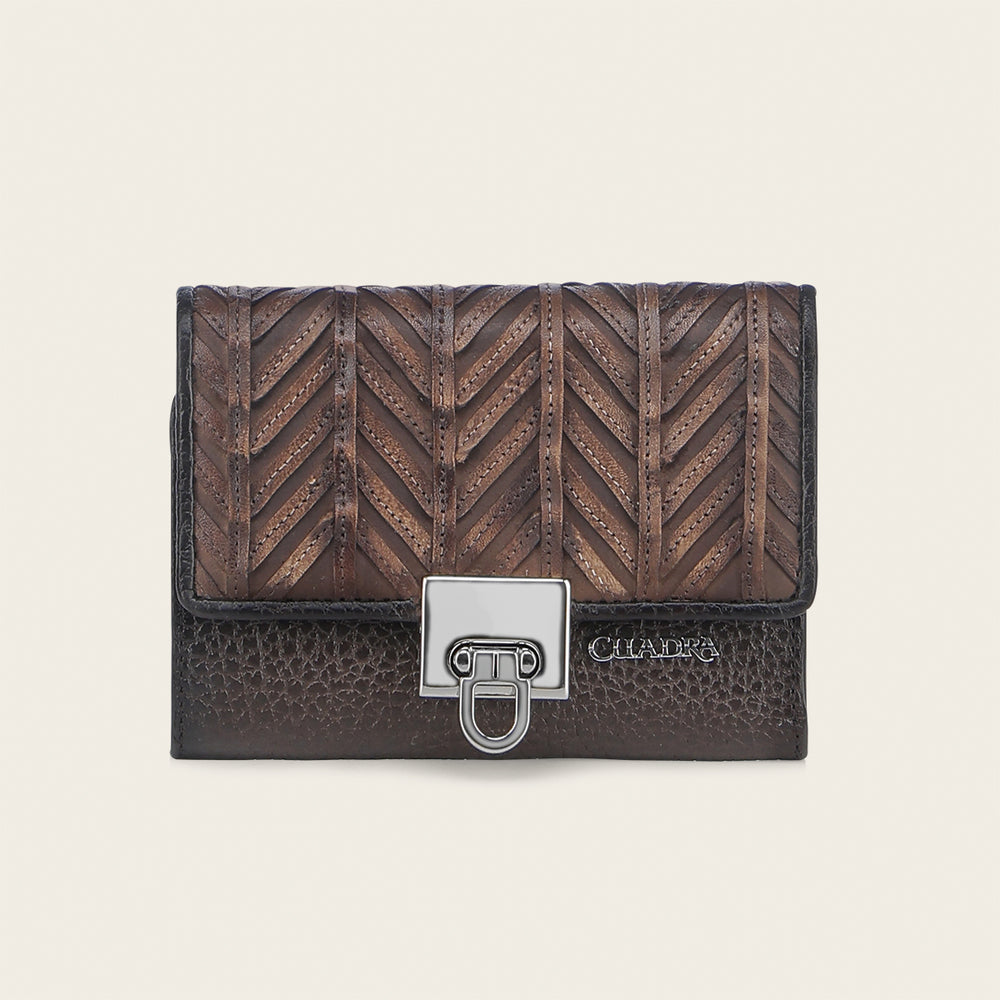 Cuadra Men's Chocolate Zipper Wallet DU671