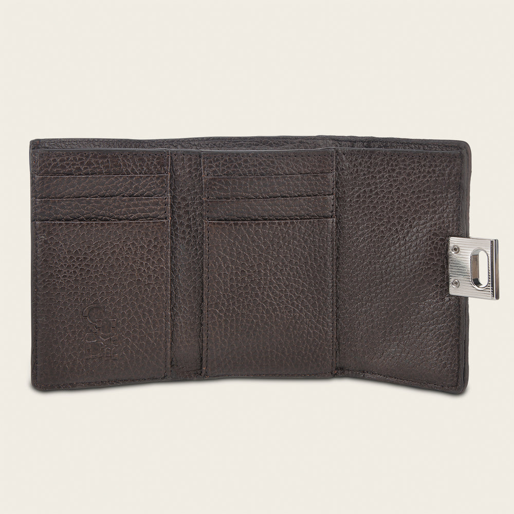 Cuadra Men's Chocolate Zipper Wallet DU671