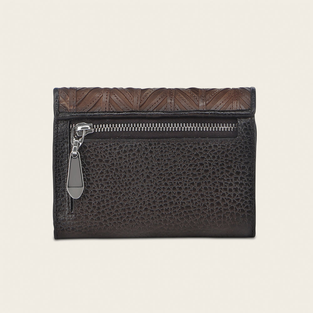 Cuadra Men's Chocolate Zipper Wallet DU671