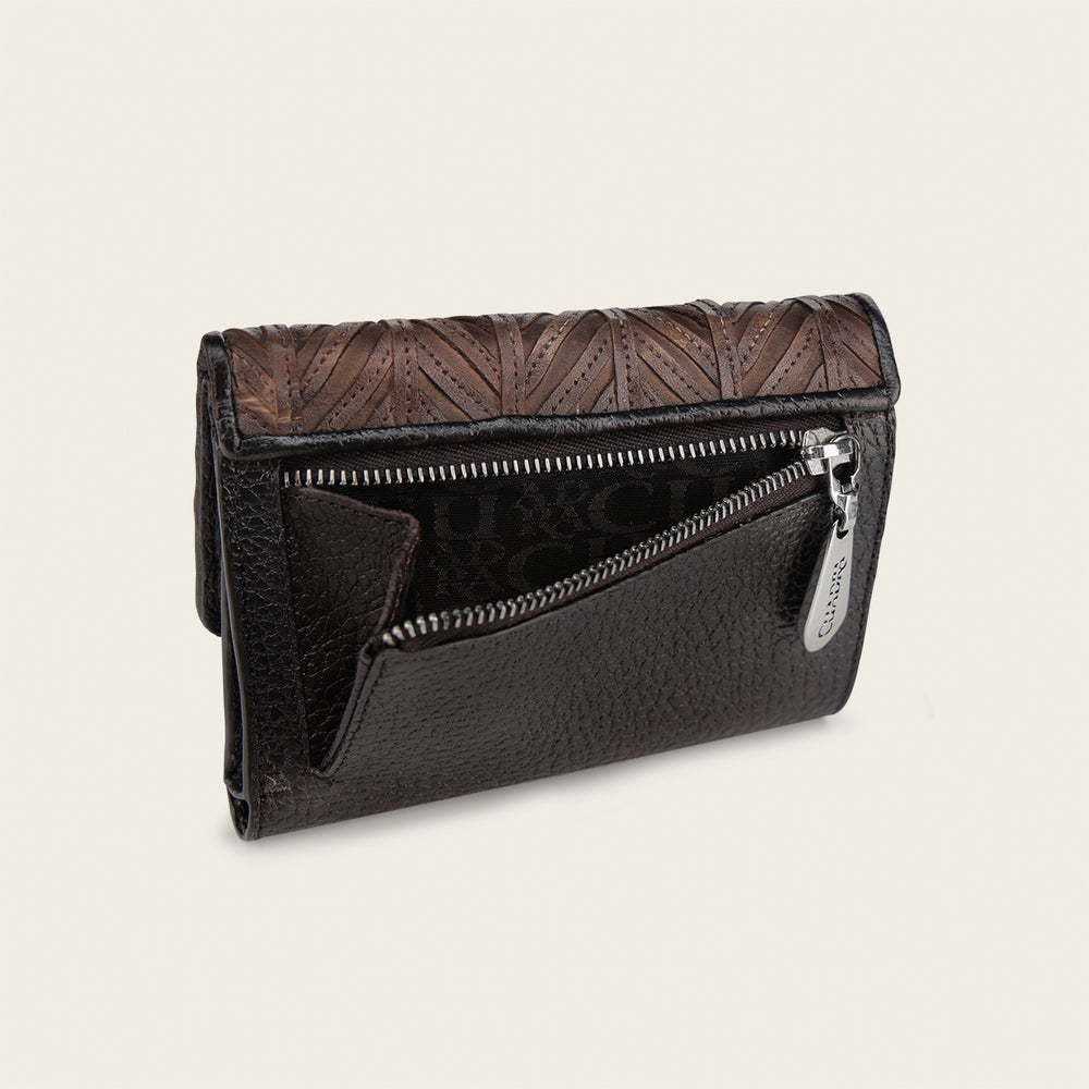 Cuadra Men's Chocolate Zipper Wallet DU671