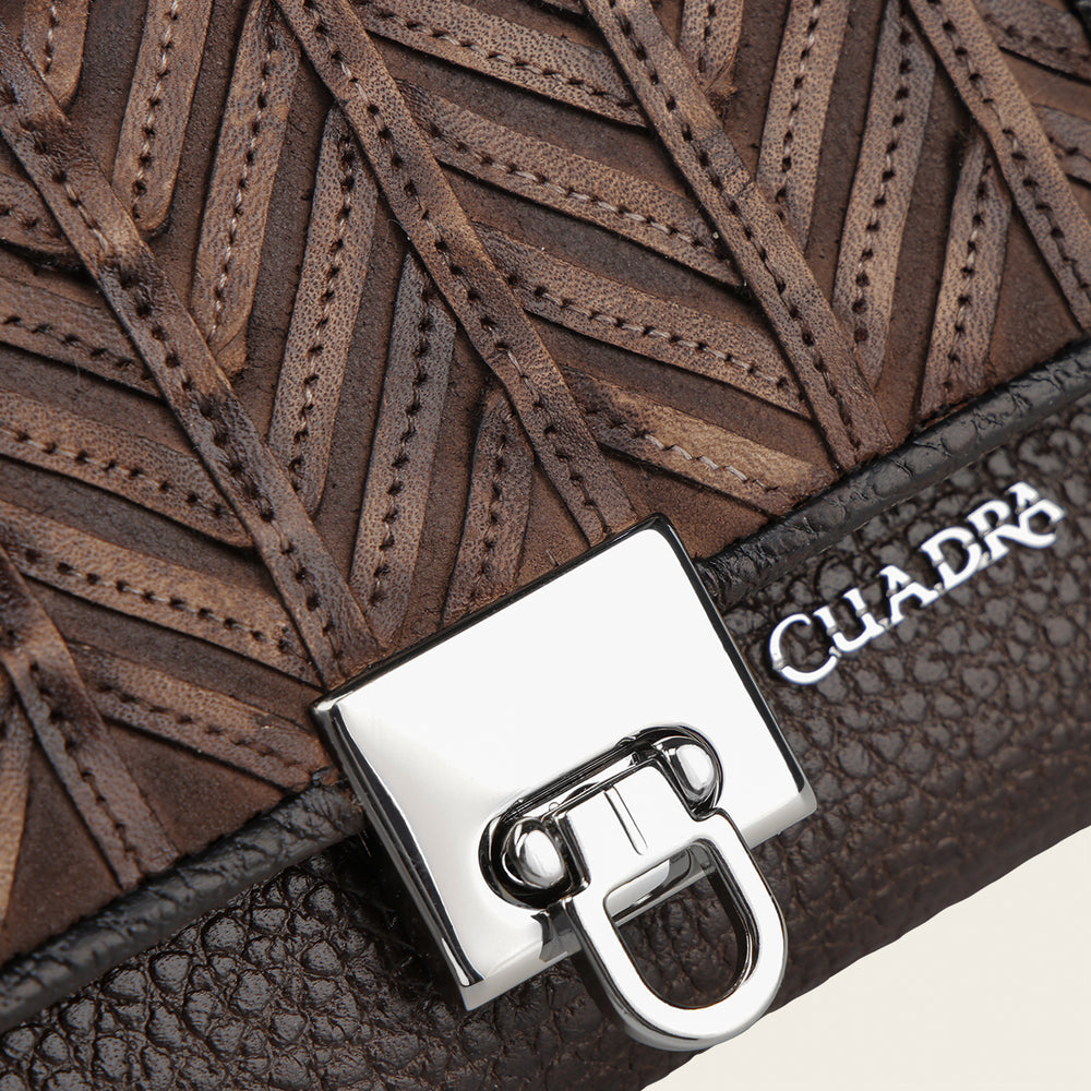 Cuadra Men's Chocolate Zipper Wallet DU671