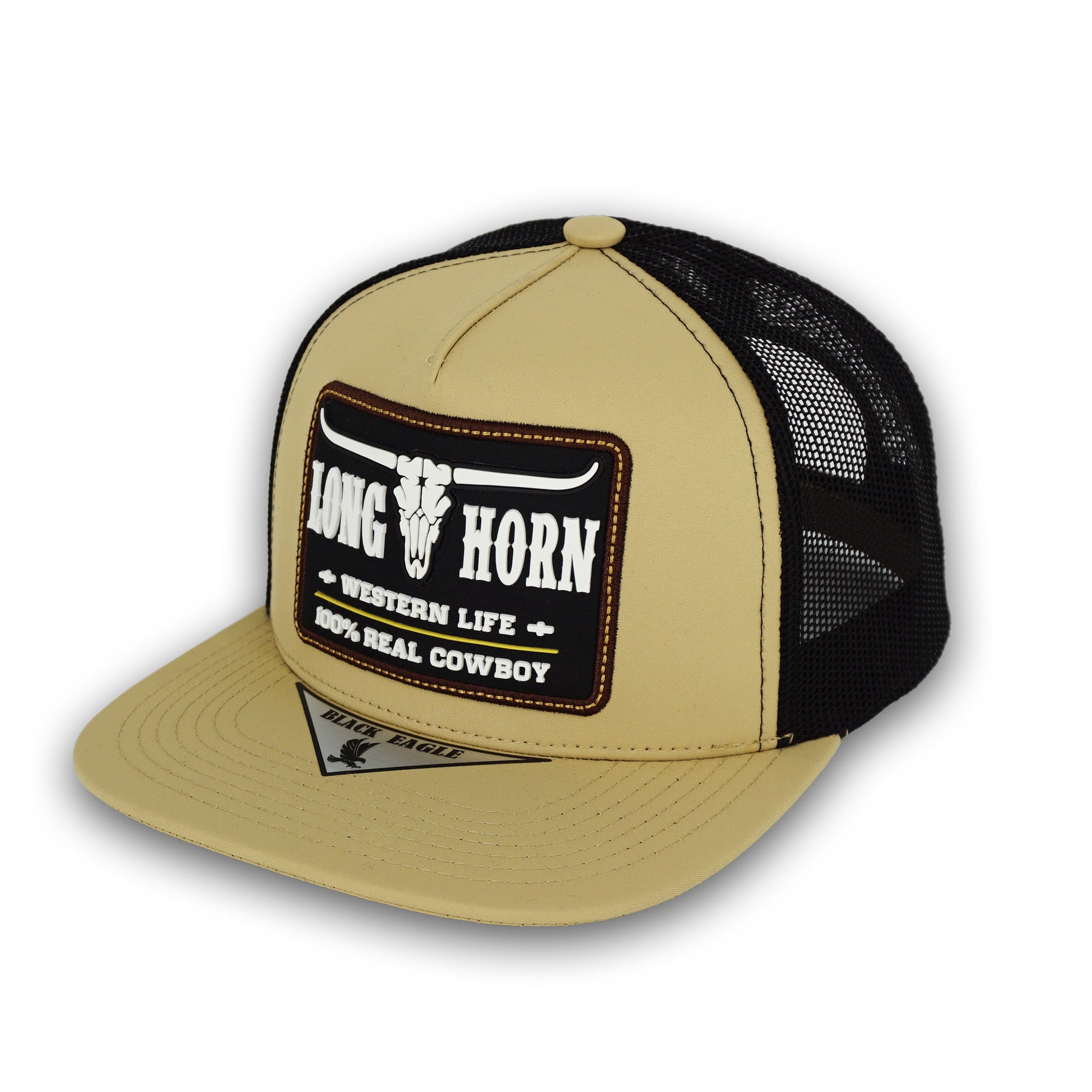 Black Eagle Long Horn Khaki Snapback Hat BE02