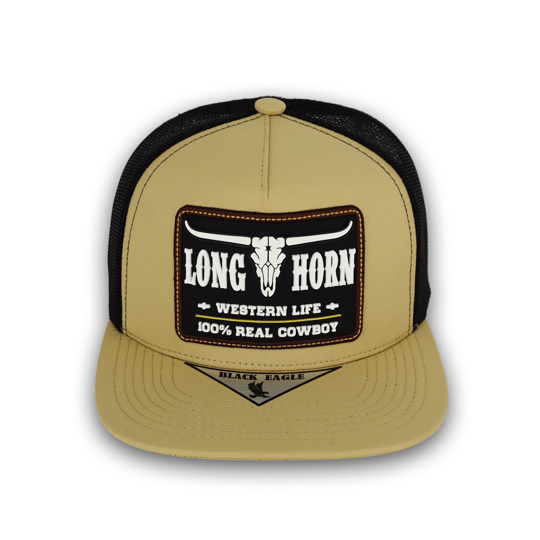 Black Eagle Long Horn Khaki Snapback Hat BE02