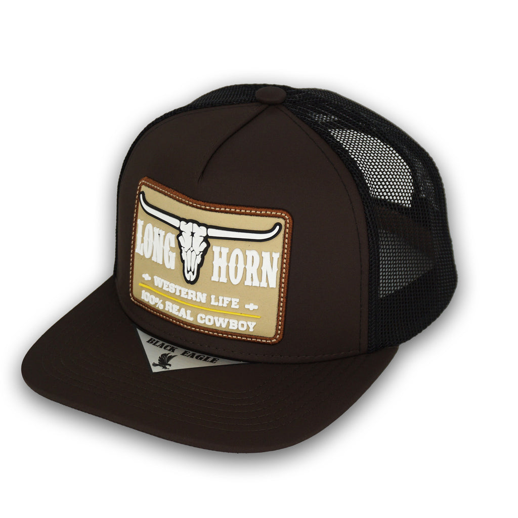 Black Eagle Long Horn Brown Snapback Hat BE03