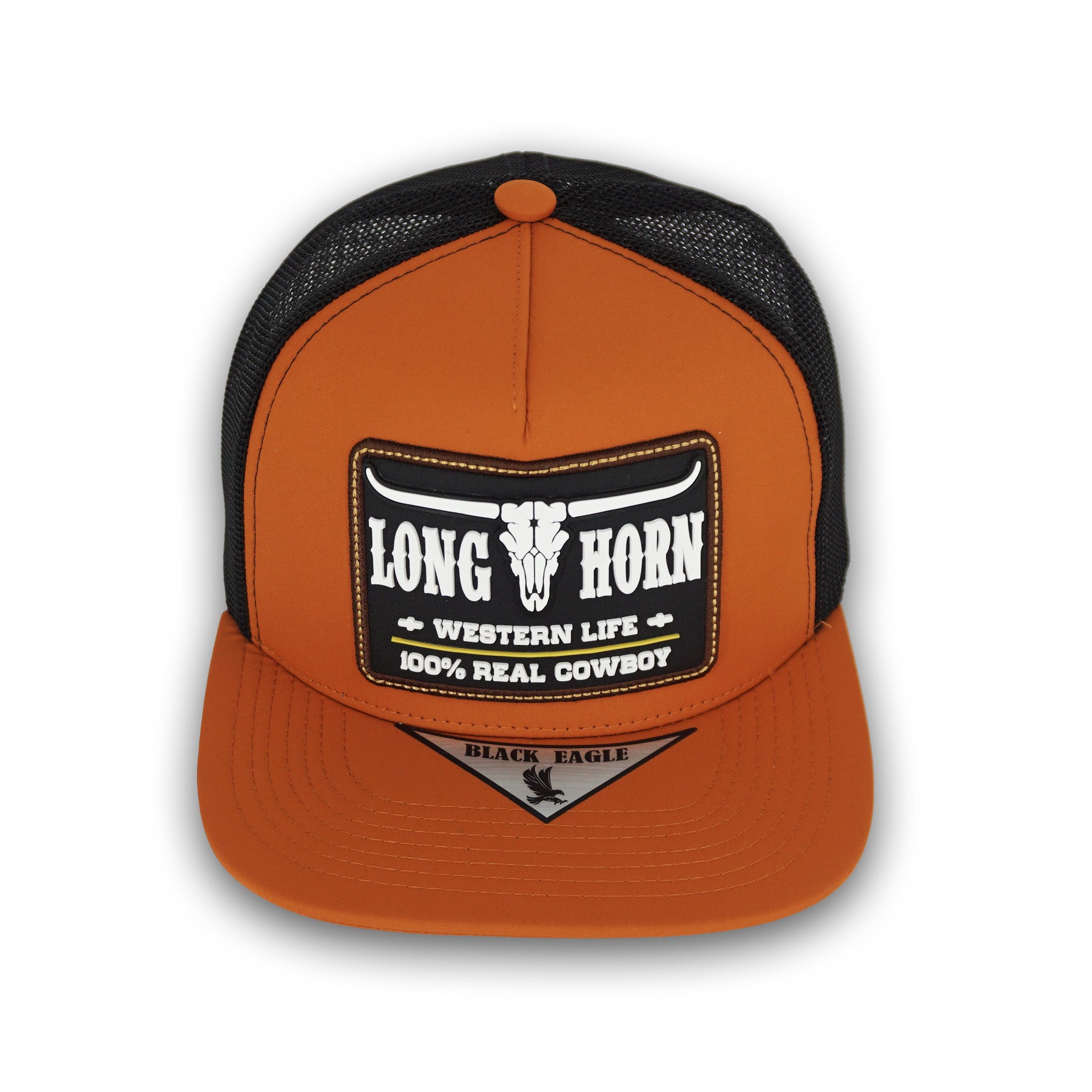 Black Eagle Long Horn Orange Snapback Hat BE04