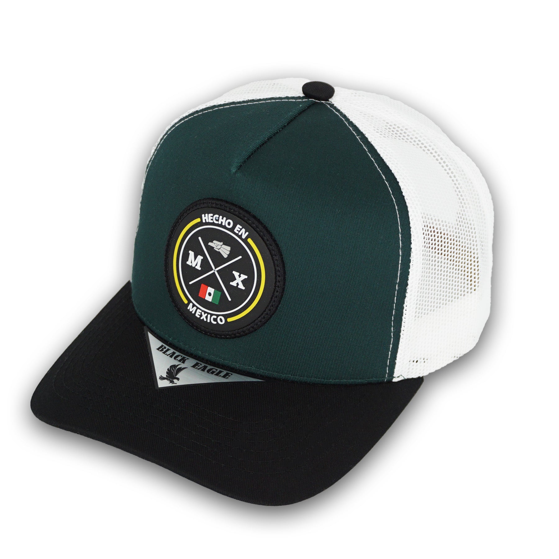 Black Eagle Hecho en Mexico Green Snapback Hat BE07