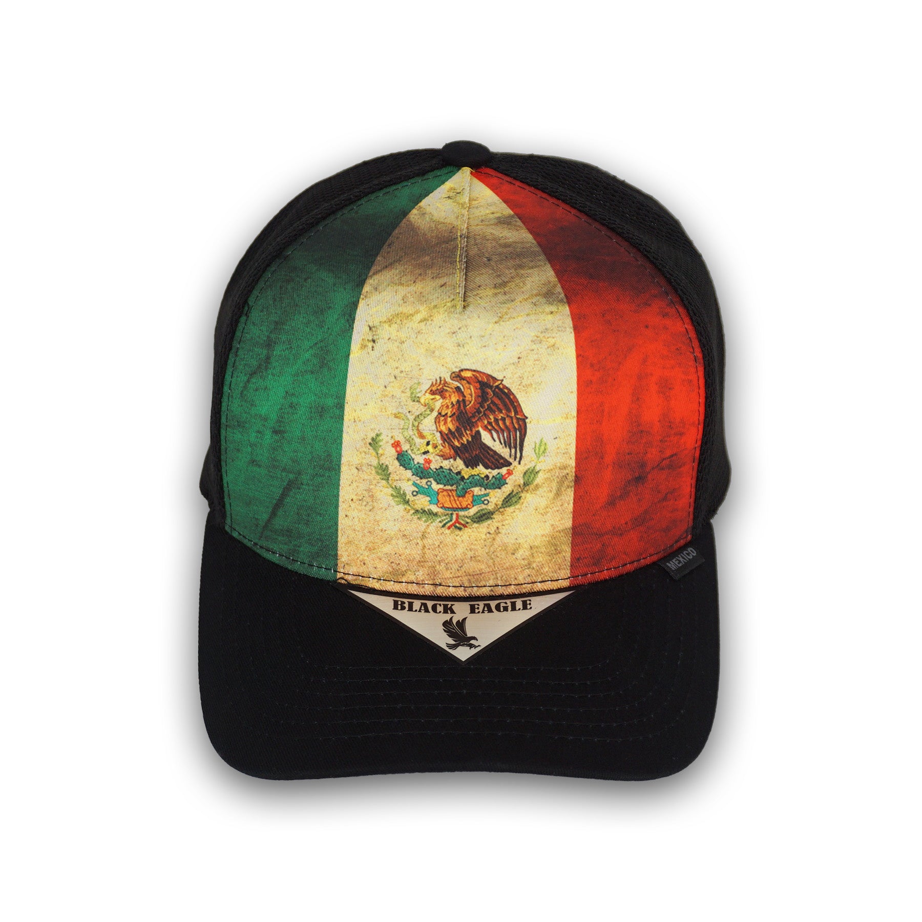 Black Eagle Mexican Flag Black Snapback Hat BE09