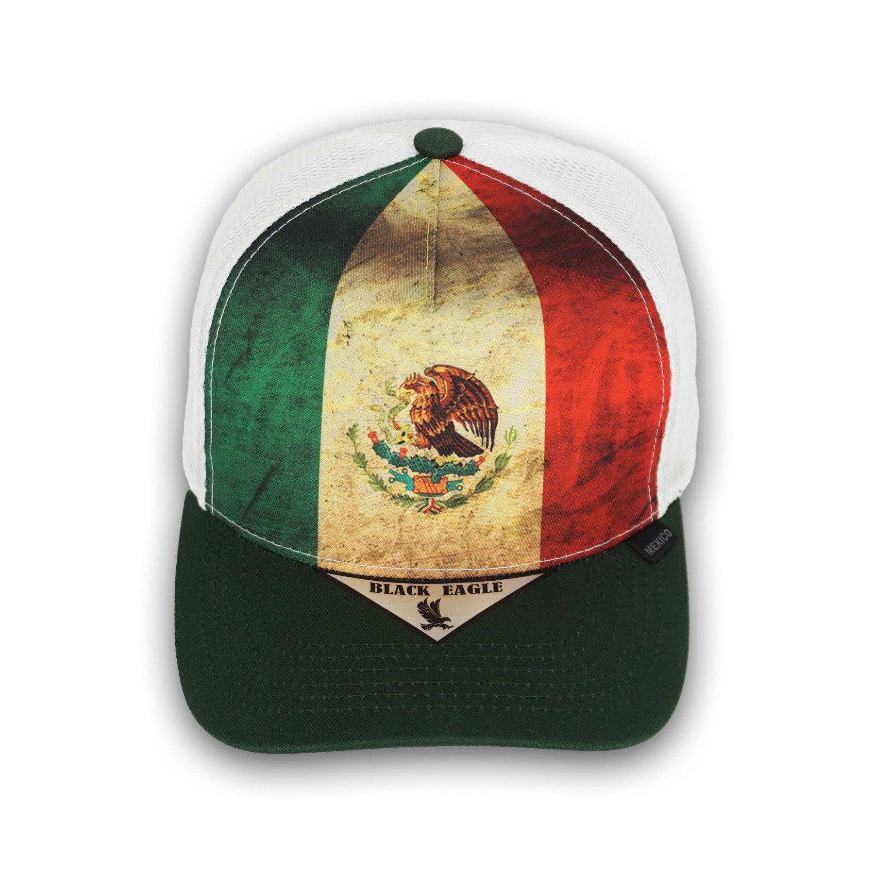 Black Eagle Mexican Flag Green Snapback Hat BE12