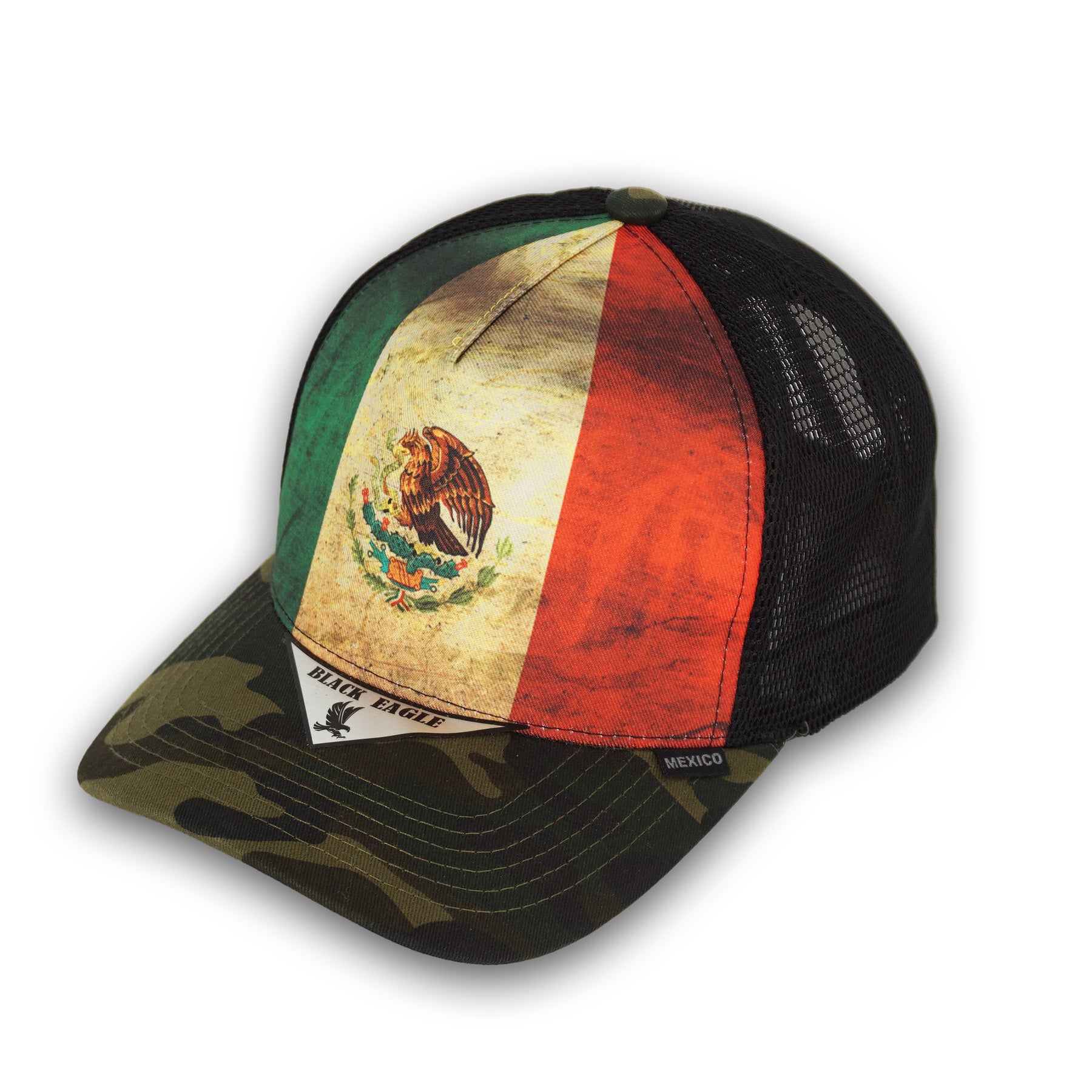 Black Eagle Mexican Flag Camo Snapback Hat BE13